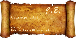 Czinege Edit névjegykártya